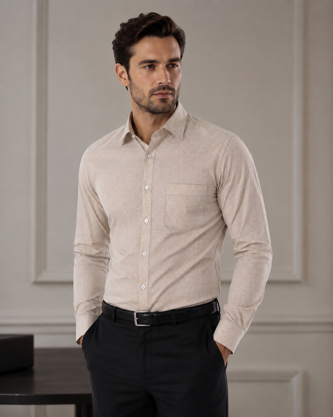 Er.Luxurious Premium Fone Micro Check Formal Shirt