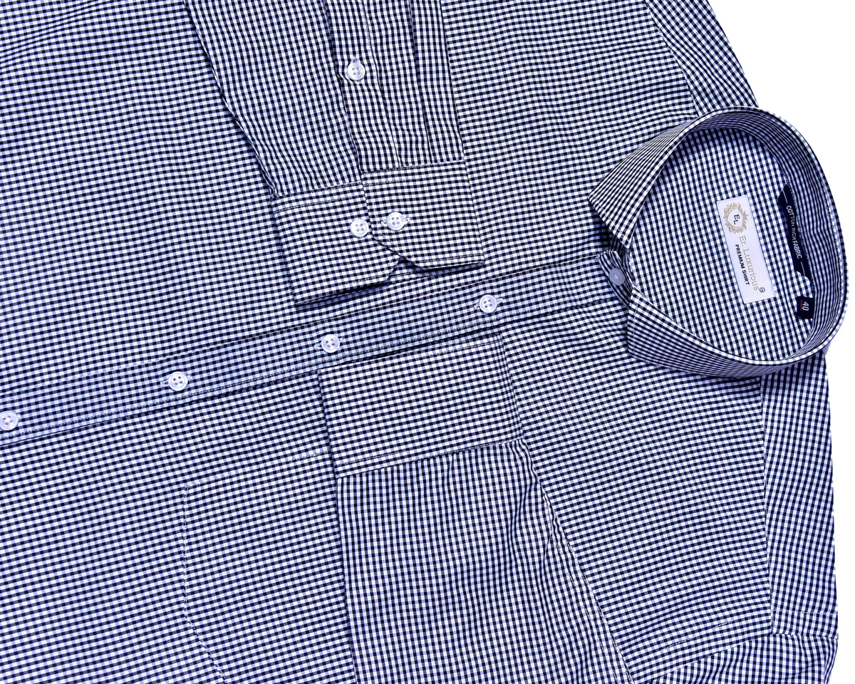 Er.Luxurious Premium Black Micro Check Formal Shirt