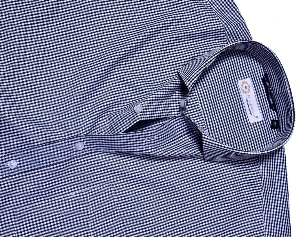 Er.Luxurious Premium Black Micro Check Formal Shirt